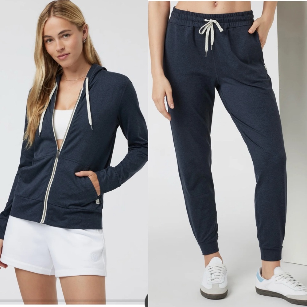 VUORI PERFORMANCE  jogger & hoodie set | women medium | blue-black